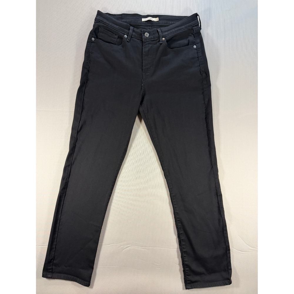 Levis 314 Shaping Straight Jeans Black Denim Womens Size 31x28 12S